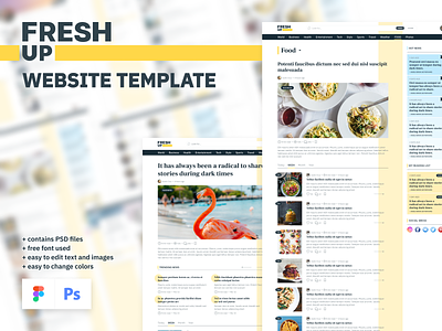 Fresh Up – News & Magazine Minimal Website UI Elements multi concept