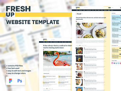 Fresh Up – News & Magazine Minimal Website UI Elements