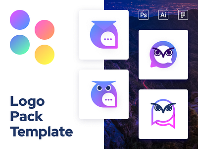 Schoowl – Minimal Colorful Owl Logo Template vector