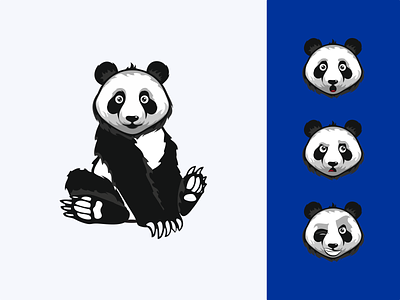 Pandas! Illustrated Panda Character character cute emotions happy illustration panda sad surprised vector