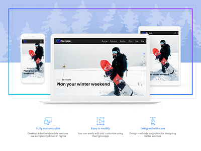 Ski-Book – Ski Booking Minimal Landing Page Template