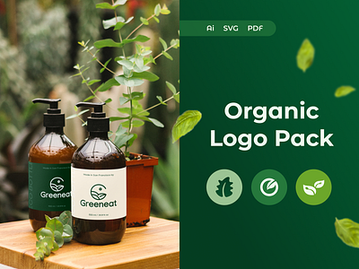 Organic Logo Pack – Minimal Green Organic Logo Template organic products
