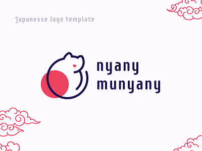 Nyany Munyany – Japanese Minimal Cat Logo logo