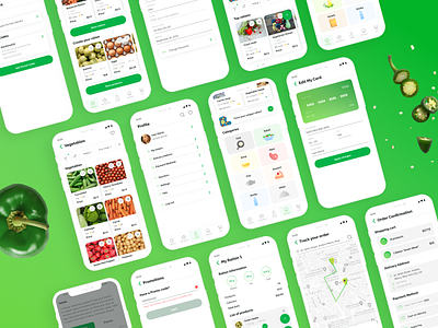 Greeneat – Modern Food Delivery & Recipes Mobile App UI Template product cart