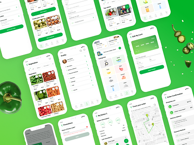 Greeneat – Modern Food Delivery & Recipes Mobile App UI Template