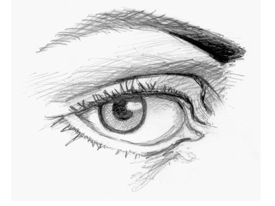 Eye on the ball eye sketch