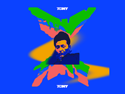 boy tony 2d album artwork blue branding color custom distortion invert