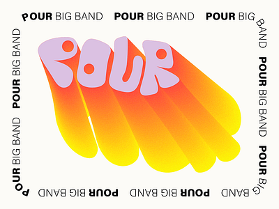 pour 2d abstract band branding cute design poster print type typography vector yellow