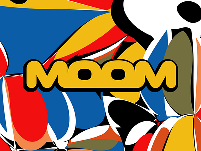 moom 2d abstract branding coco design flat identity logo mark print print design type typography vector wordmark yellow