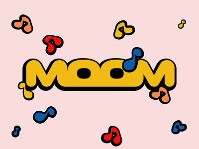 moom music 2d abstract branding coco cute design flat illustration music print print design type typography vector