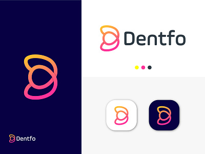 Dentfo Logo Design abstract app icon brand identity branding business logo corporate identity creative logo gradient graphic design illustration logo design logodesigner logomark logos logotrends2021 logotype minimalist logo modern letter logo modern logo simple and clean