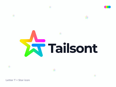 Modern T Letter Logo with Star Icon (Approved On Logoground) abstract logo app icon brand identity branding graphic design illustration it logo logo logo design logo designer logotype minimalist logo modern logo software symbol tech company tech logo technolgy logo technologies typography