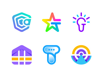 Modern Logo Collection, Gradient Logos, branding, logo design