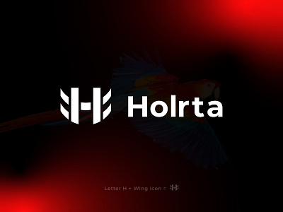 Modern H Letter Logo, Letter H + Wing icon