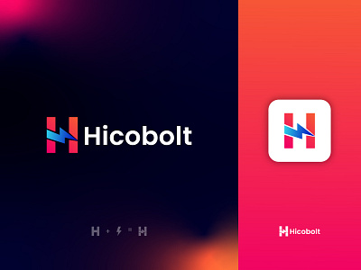 Modern H Letter Logo, Letter H + Bolt icon