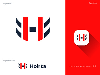 Letter H + Wing icon, modern logo, Letter H Logo