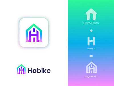 Real Estate Logo Design, Letter H + Home icon