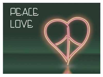neon-Peace heart love neon peace