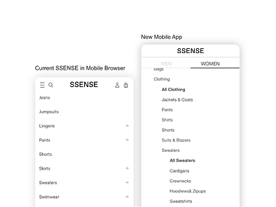 ssense-pages-class app fashion iphone list mobile simple ssense