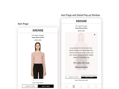 ssense-pages-detail app fashion iphone layout mobile simple ssense