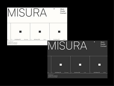 Studio Misura home page animation design typography webdesign