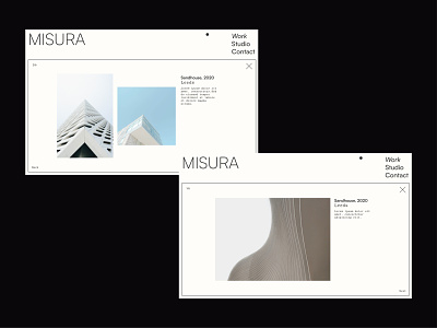 Studio Misura website concept design typography ui webdesign