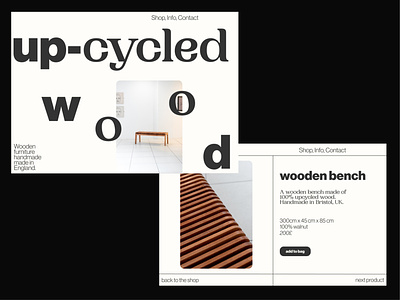 Up-cycled furniture branding design graphic design typography ui webdesign