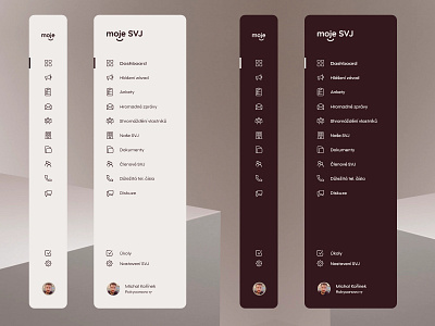 Moje SVJ - menu admin app clean dashboard design menu modern ui ux web webdesign