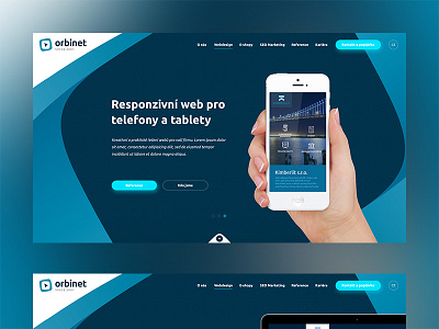 Orbinet blue dsktop hand mobile web design