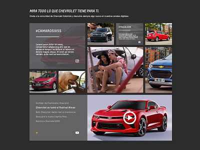 UI RRSS Chevy cars design ui ux web