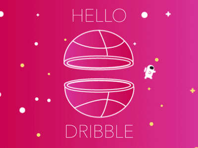 Hi! Hi! Hi! dribble astronaut debut float gif space star