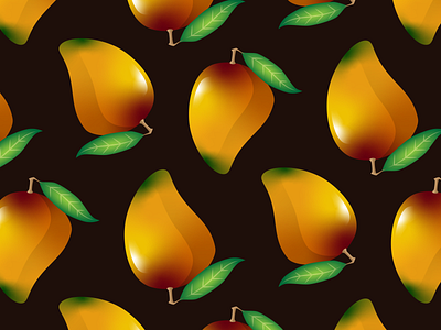 Mango - pattern design flat fruit illustration illustrator mango minimal passion project pattern design vector