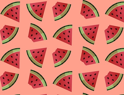 Watermelon - pattern design flat fruit illustration illustrator minimal passion project pattern design vector watermelon