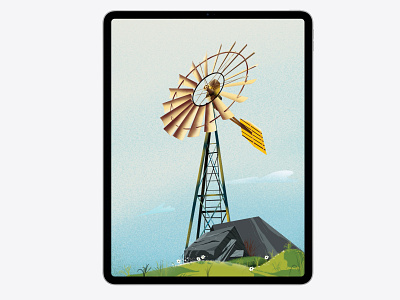 Windmill Illustration applepencile illustration ipadpro nature procreate windmills