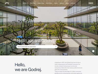 Godrej.com Redesigned 2018 2020 adobe xd branding design global godrej godrej.com icon landing page minimal portfolio ui ux web website website design xd