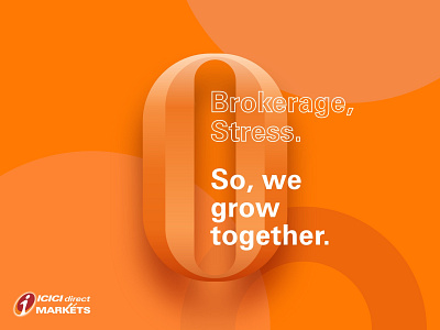 ICICI Zero Brokerage Post Design 0 branding design post social typography vector zero