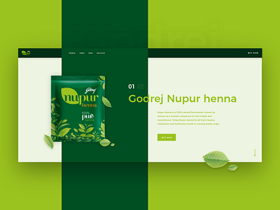 Godrej Nupur Henna Website Concept green motion natural product web responsive design ui ux web website design