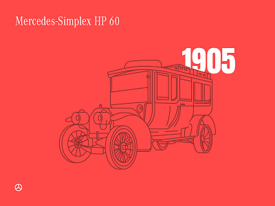 Mercedes-Simplex HP 60 Line Illustration ai illustration line mercedes post simplex social ui
