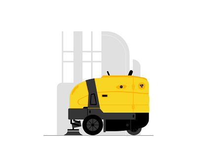 Sweeper Illustration For Godrej RenTrust Website branding design flat illustration sweeper truck vector web