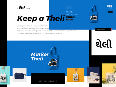 Theli Brand bag branding design icon landing page logo motion tote bag ux web webdesign