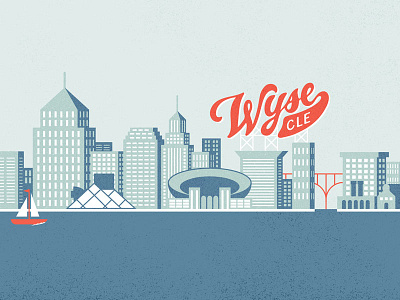 Wyse CLE Skyline advertising agency city cleveland design illustration lettering midwest skyline type wyse