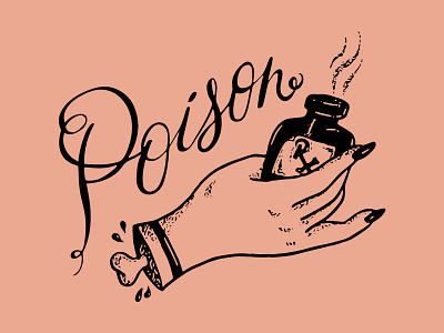 The Hand that Poisons art hand hand lettering illustration lettering poison type typography