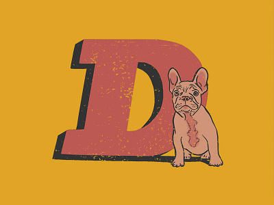 D - 36 Days of Type 36days d 36daysoftype alphabet dog doge french bulldog lettering type typography
