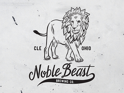 Hops Lion for Noble Beast Brewing Co. beer branding brewery cleveland design hops illustration lettering lion logo type typography