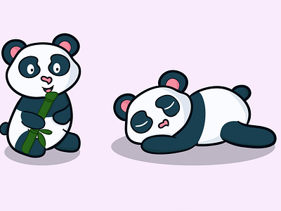 Cute hand-drawn pandas
