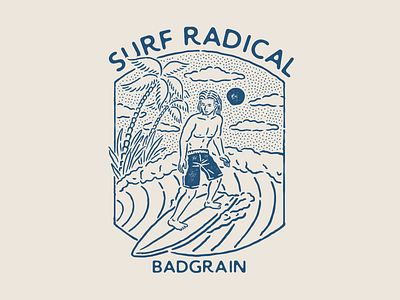 Surf Radical branding design graphic design hand drawn illustration vintage