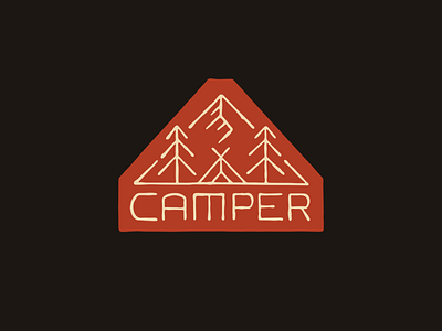 Camper badge branding camp classic design graphic design hand drawn illustration logo mountain nature outdoor retro vector vintage wildlife