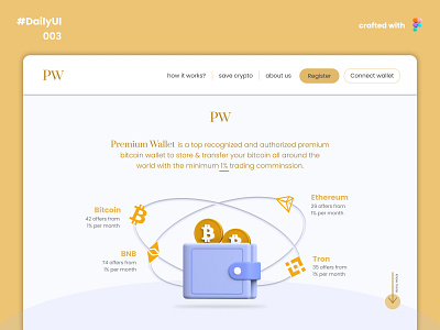 #Day3 of DailyUI challenge 100days 3d branding clean crypto cryptocurrency dailyui day3 design figma graphic design illustration interface landing landingpage logo modern ui uidesign uxdesign