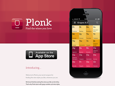 Plonk app landing page