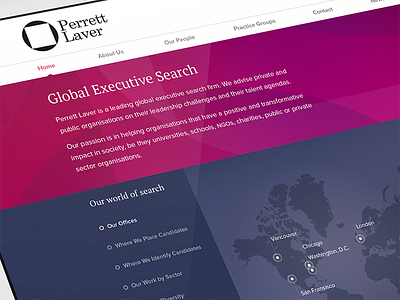 Perrett Laver website minimalist proxima nova pt serif webdesign